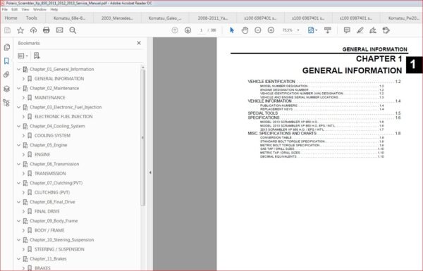 Polaris Scrambler XP 850 2013 Workshop Repair Service Manual 1