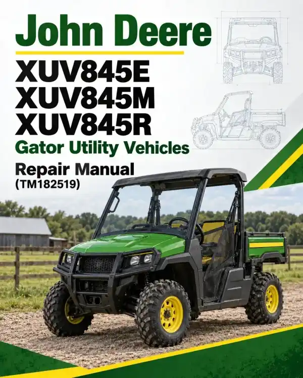 John Deere XUV845E, XUV845M, XUV845R Gator Utility Vehicles Repair Manual TM182519